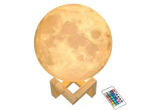 Lampara Velador De Mesa Luz De Luna Esfera 3D Colores Usb Moon-01 Gene