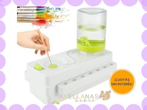 Dispenser ARTE acuarelas viral, con renovación de agua, limpia pincel