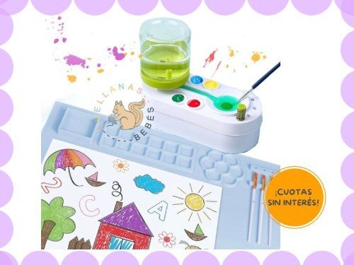 Dispenser ARTE acuarelas viral, con renovación de agua, limpia pincel