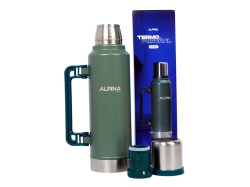 Termo Acero Inoxidable Con Pico Cebador 1.4 Litros Alpina
