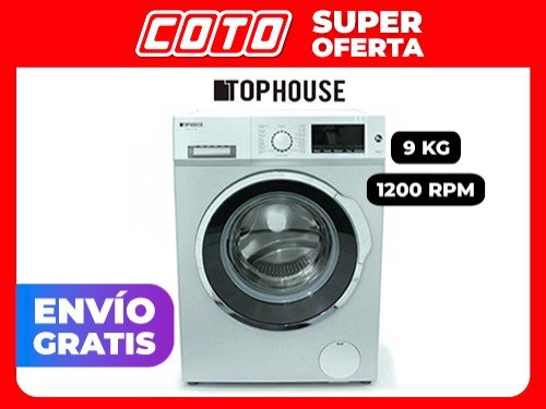 Lavarropas Top House 9KG 1200RPM CF Plata XQG90T512E