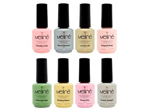 Kit X8 Esmaltes Meliné Gel On-off Color Uñas Semipermanente