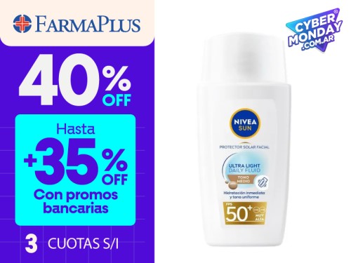 Protector solar NIVEA SUN Ultra Light Daily Fluid FPS 50+ 40 ml