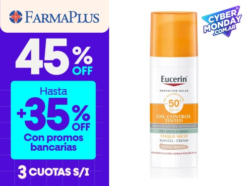 Protector solar Eucerin Oil Control Tono medio FPS 50  x 50 ml