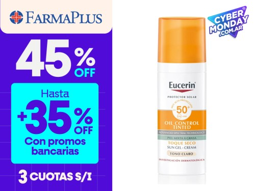 Eucerin Sun Oil Control Facial Toque Seco Tono Claro SPF50+ 50 ml