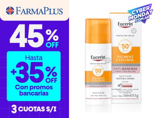 Protector solar facial Pigment Control Eucerin FPS 50  50ml