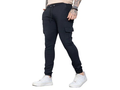 Pantalon Hombre Bolsillos Casuales Jogger Cargo Alpina