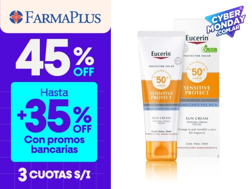 Protector solar facial Eucerin Sensitive Protect FPS 50+ 50 ml