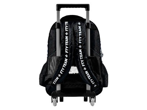 Mochila Carro Footy 18" Pulgadas Con Luz Led Futbol Pelota Negra