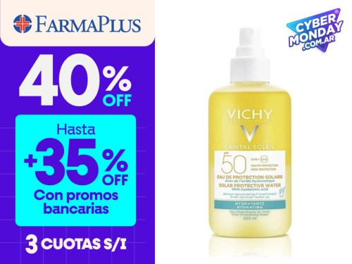 Agua Protectora Hidratante Capital Soleil FPS 50 200ml de Vichy