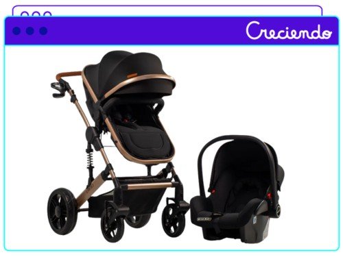 Cochecito De Bebé Mega Baby Lanin 3 En 1 Con Huevito Y Moisés