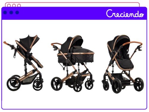 Cochecito De Bebé Mega Baby Lanin 3 En 1 Con Huevito Y Moisés