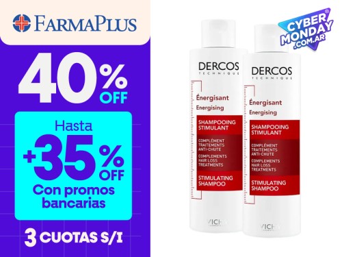 Combo Vichy Dercos Shampoo Energy Anticaida Del Cabello 200ml X2un