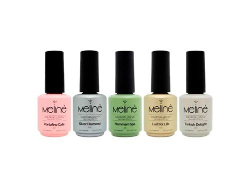Kit X5 Esmaltes Meliné Gel On-off Color Uñas Semipermanente