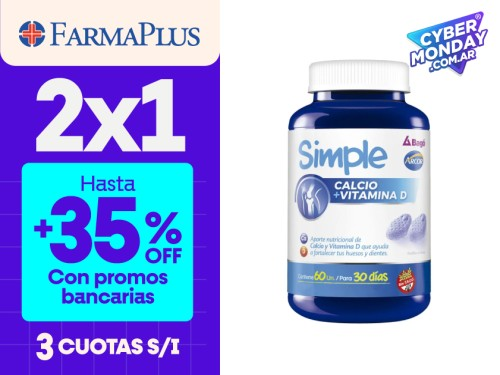 Simple Calcio + Vitamina D por 60 pastillas de goma