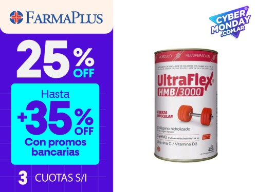 Ultraflex Hmb 3000 Colágeno  Fuerza Muscular Polvo 420g