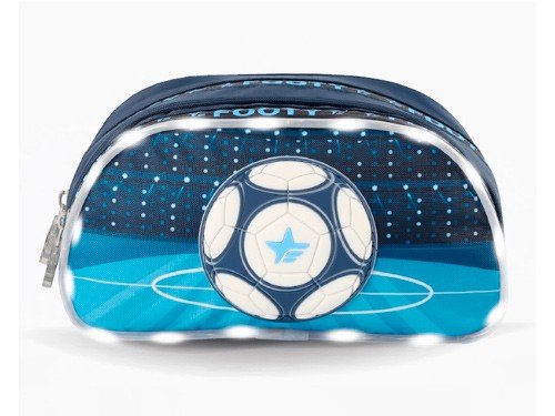 Cartuchera Footy Champion con Luz Led Celeste