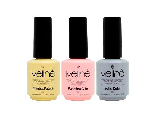 Kit X3 Esmaltes Meline Gel On-off Color Uñas Semipermanente