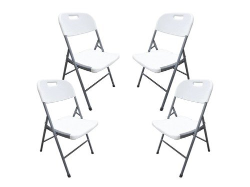 Sillas Plegables Plastico Reforzada Jardín Exterior X4 Unidades Alpina