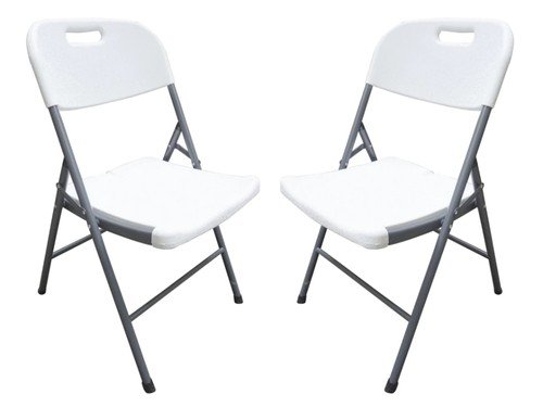 Sillas Plegables Plastico Reforzada Jardín Exterior X2 Unidades Alpina