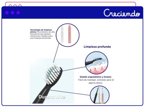 Cepillo De Dientes Electrico Sónico Mega Baby Para Bebés
