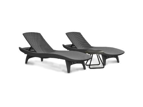 Juego De Reposeras Y Mesa Keter Pacific Sun Gris