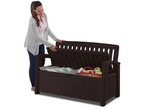 Banco De Jardín Con Almacenamiento Patio Bench Marrón