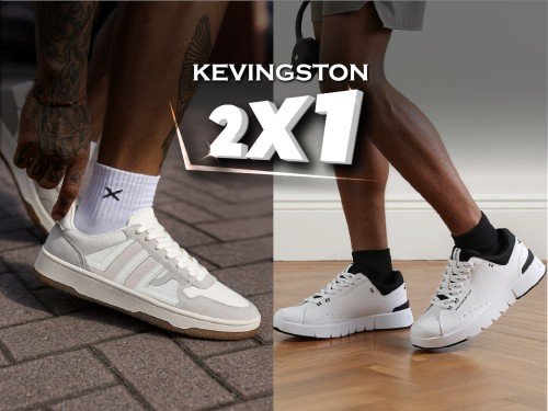 2x1 Zapatillas hombre Kevingston urbana ecocuero blanco azul verde
