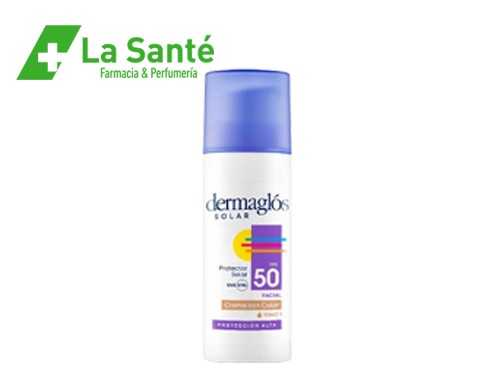 Protector Solar Dermaglós Fps50 Facial Con Color 50G