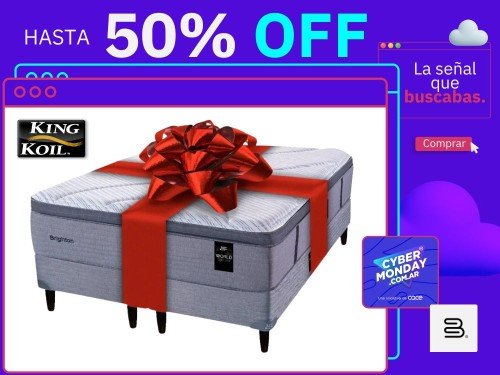 Colchon Sommier De Regalo King Koil Brighton Queen 200 x 160 Premium