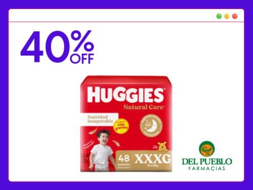 Pañales Huggies Natural Care XXXG x 48 unid