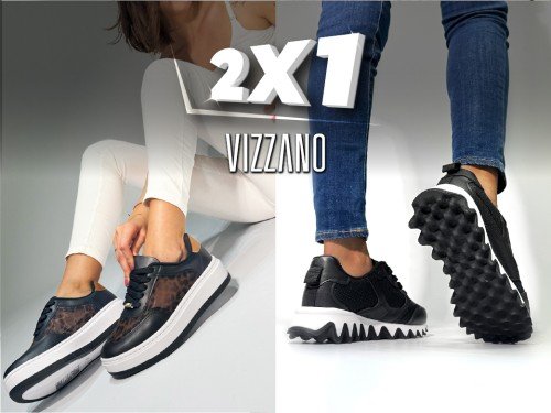 2x1 en Zapatillas Mujer Vizzano Print Beige plata negro + 6 cuotas s/i