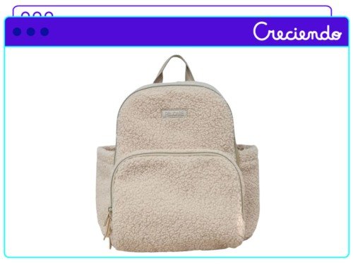 Mochila Maternal Estilo Sherpa con Bolsillos Térmicos y Forro Interior