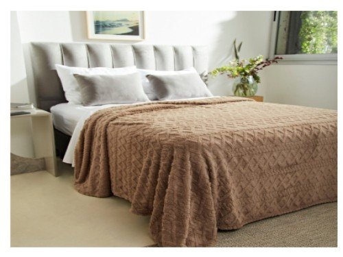 FRAZADA FULL 2 1/2 FUL048 BUCAREST AVELLANA FULLBLANC