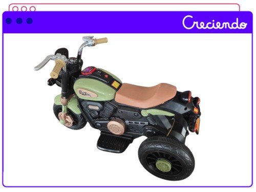 Moto Infantil A Batería 6v Custom De 3 Ruedas Luces Sonido
