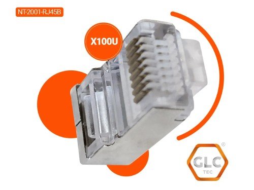 Kit Fichas GLC Rj45 Conector Plug Categoria 5e Blindado X 100 Unidades