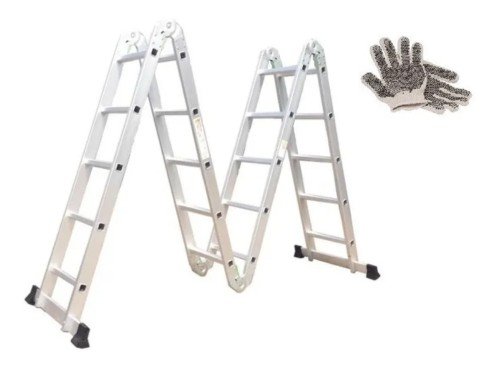 Escalera De Aluminio Articulada Reforzada Hasta 150Kg 5,51Mts MI-405
