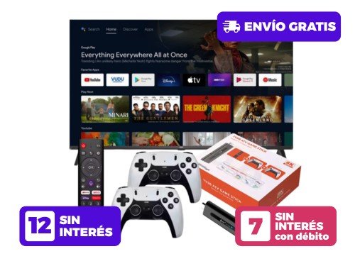 2 en 1 Convertidor a Smart TV + Consola emula PS1/PS2
