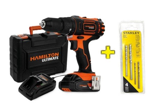 Atornillador Hamilton Con Percutor y Mechas 20v 13mm Maletin ULT111