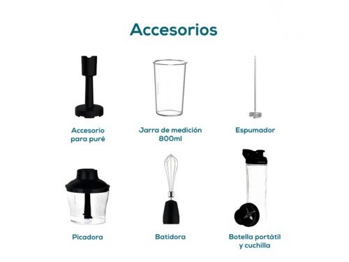 Minipimer Mixer Licuadora de Mano Inalámbrica Peugeot Nîmes 800ml 500W