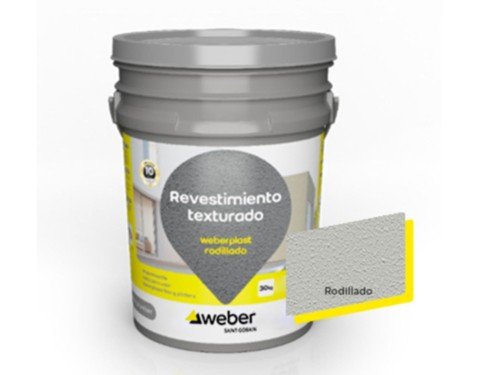 Revestimiento texturado Weberplast rodillado gris perla 30 kg Weber