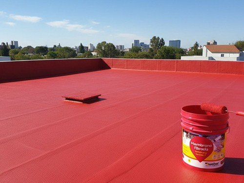 Membrana líquida fibrada Weberdry para techos blanca 20 kg Weber