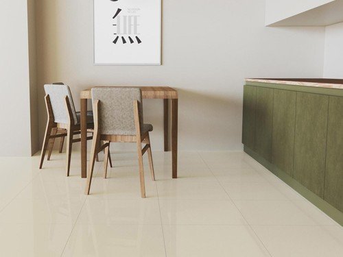 Porcelanato pulido Soluble beige brillante 60 x 60 cm Holztek