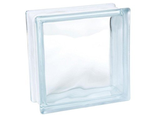 Ladrillo de vidrio nube nublado transparente 19 x 19 x 8 cm Holztek