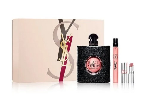 Yves Saint Laurent Black Opium EDP x 90 ml + x 10ml + Lipstick Mujer