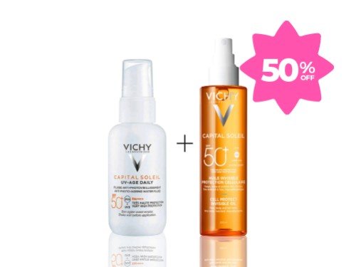 Combo Protección Solar Facial Fluido + Aceite Invisible Corporal Vichy