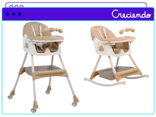 Silla Comer Bebé Mega Baby Moscu 2 En 1 Mecedora Y Reclinado