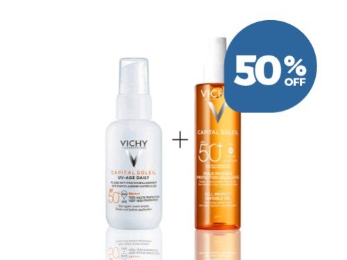 Combo Protección Solar Facial Fluido + Aceite Invisible Corporal Vichy