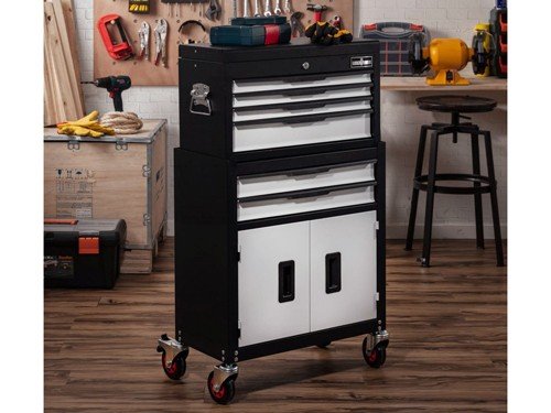 Carro de herramientas metálico 100 kg con gabinete ruedas Ubermann