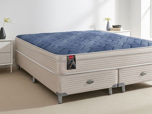 Sommier y colchón MCB 115 2 plazas resortes 140x190x59 cm Springwall